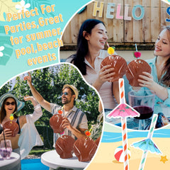 Hawaiian luau party coconut drink pouches decor
