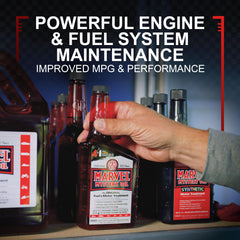 Red transparent Marvel Mystery Oil Original Motor Treatment liquid