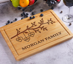 Personalized cutting board for Mom with kids names