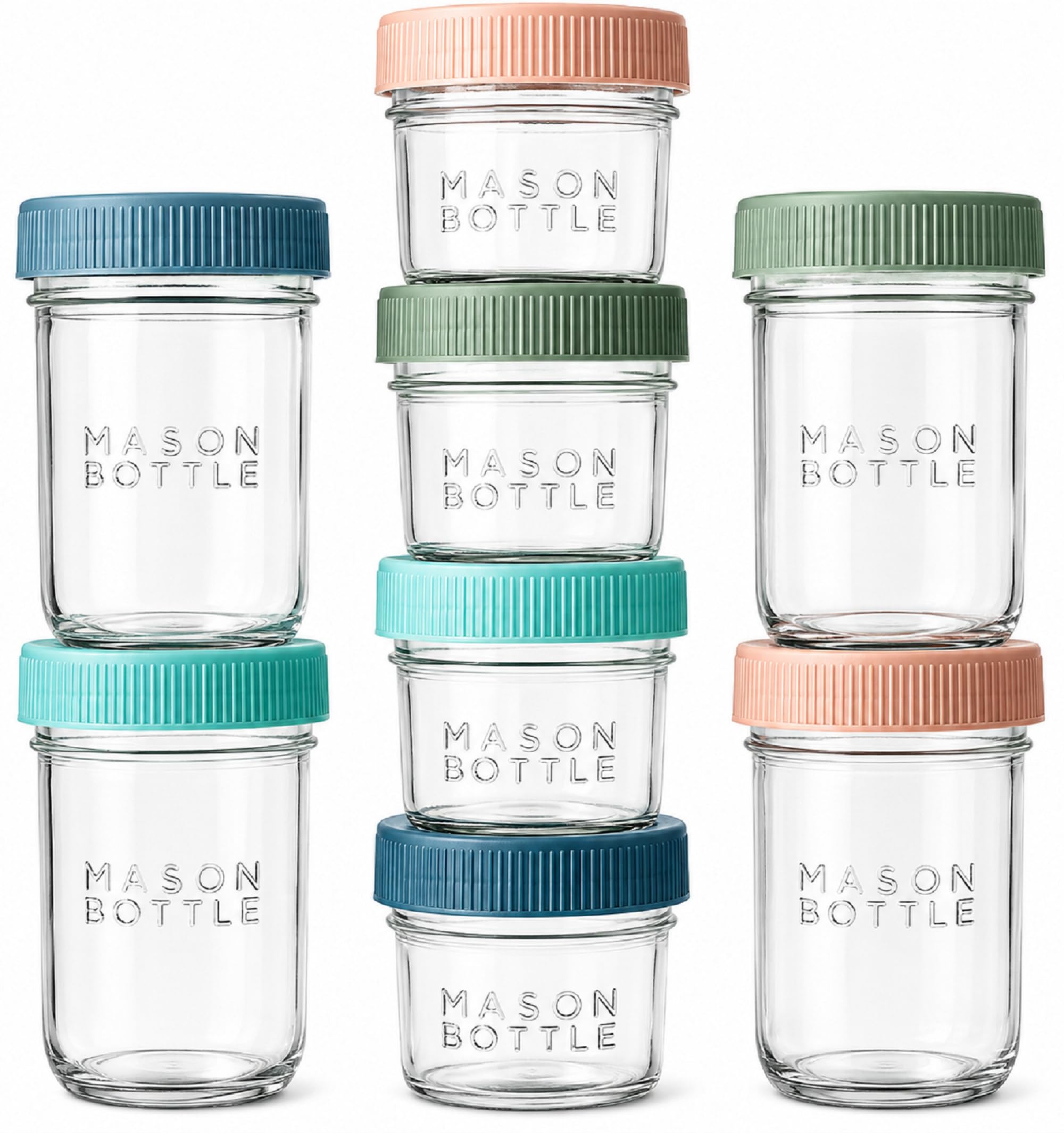 Mason Bottle glass breastmilk storage jar set with lids 8-pack