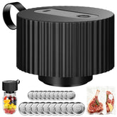 Mason Jar Vacuum Sealer Kit black portable with 40s Auto-Seal front view