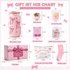 Mason Life Gift Baskets for Women 8Pcs pink birthday gifts for teen girls