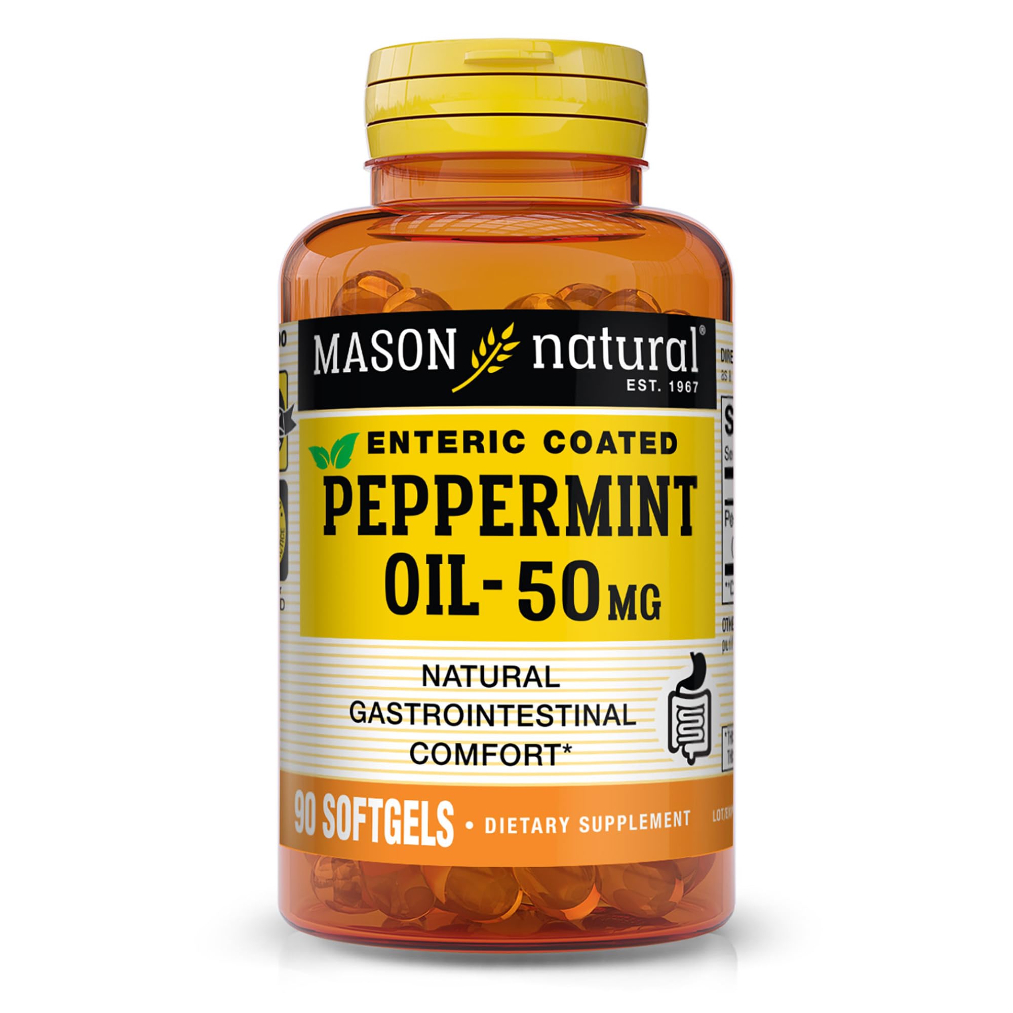 MASON NATURAL Peppermint Oil enteric coated softgels bottle