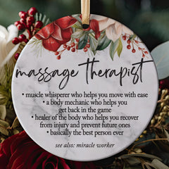 best massage therapist christmas ornament design