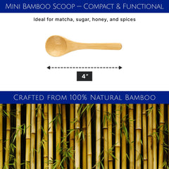 Small bamboo spoon for tea ceremony and matcha preparation