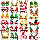 Max Fun 24pcs Christmas Glitter Party Glasses Frames set with 24 designs