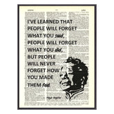 Maya Angelou quotes wall art on vintage dictionary page