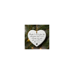 Maybe I Can't Stop The Downpour ornament front view 3-inch ceramic keepsake