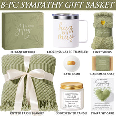 50x66 inch knitted tassel blanket included in MAYICIVO basket