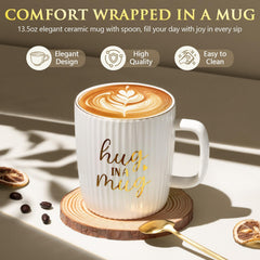 Vanilla coconut mug with handle and spoon