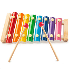 MCPINKY Xylophone for Kids wooden rainbow with two mallets
