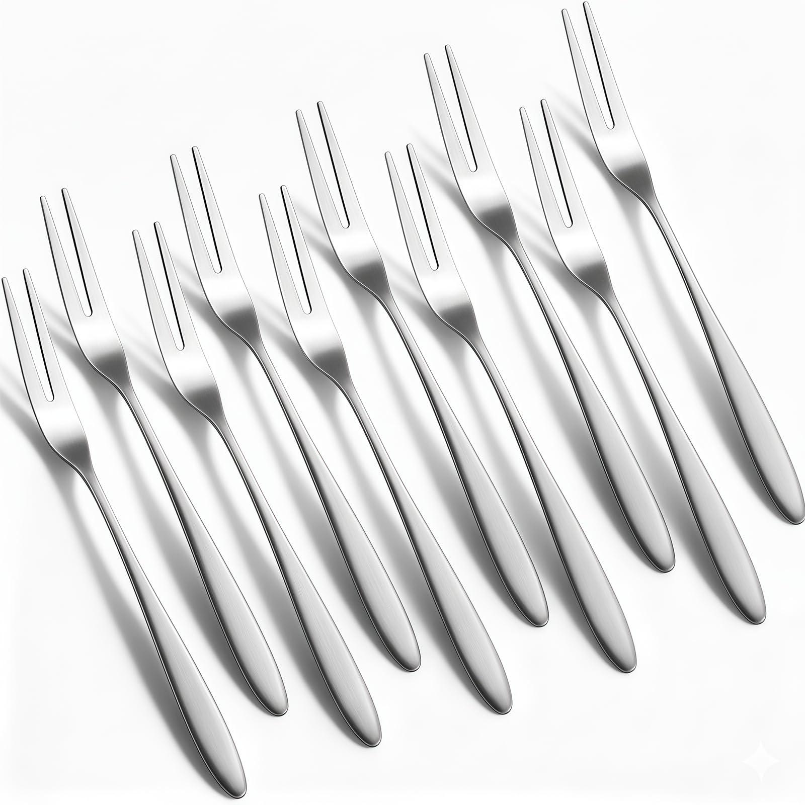 MCSDFN 10 Pcs Pickle Forks 5.1 inch 2 prong stainless steel