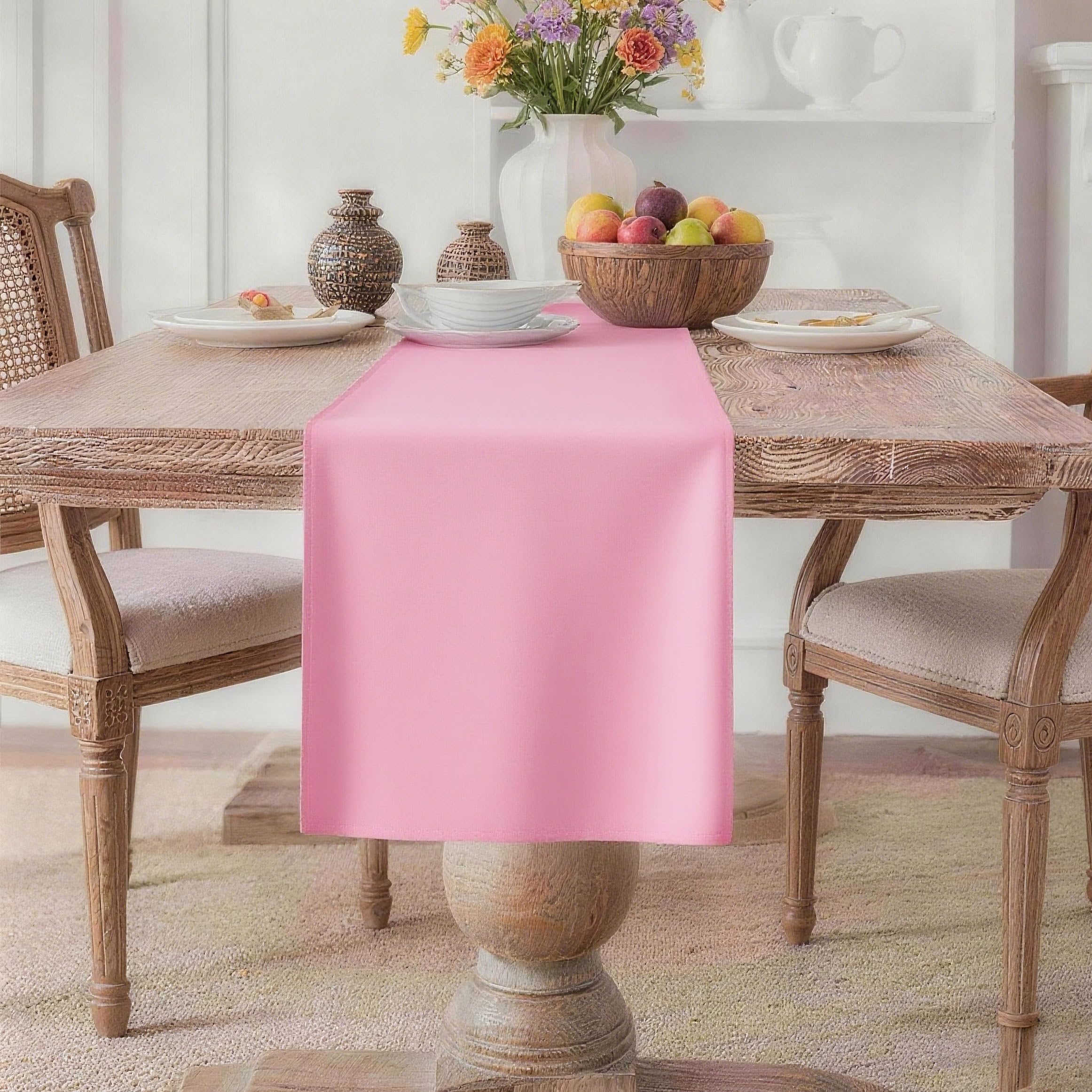 MEANMOY pink table runner 60 inch length on dining table