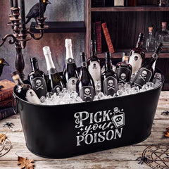 Halloween themed ice bucket with skull potion design by Meanplan