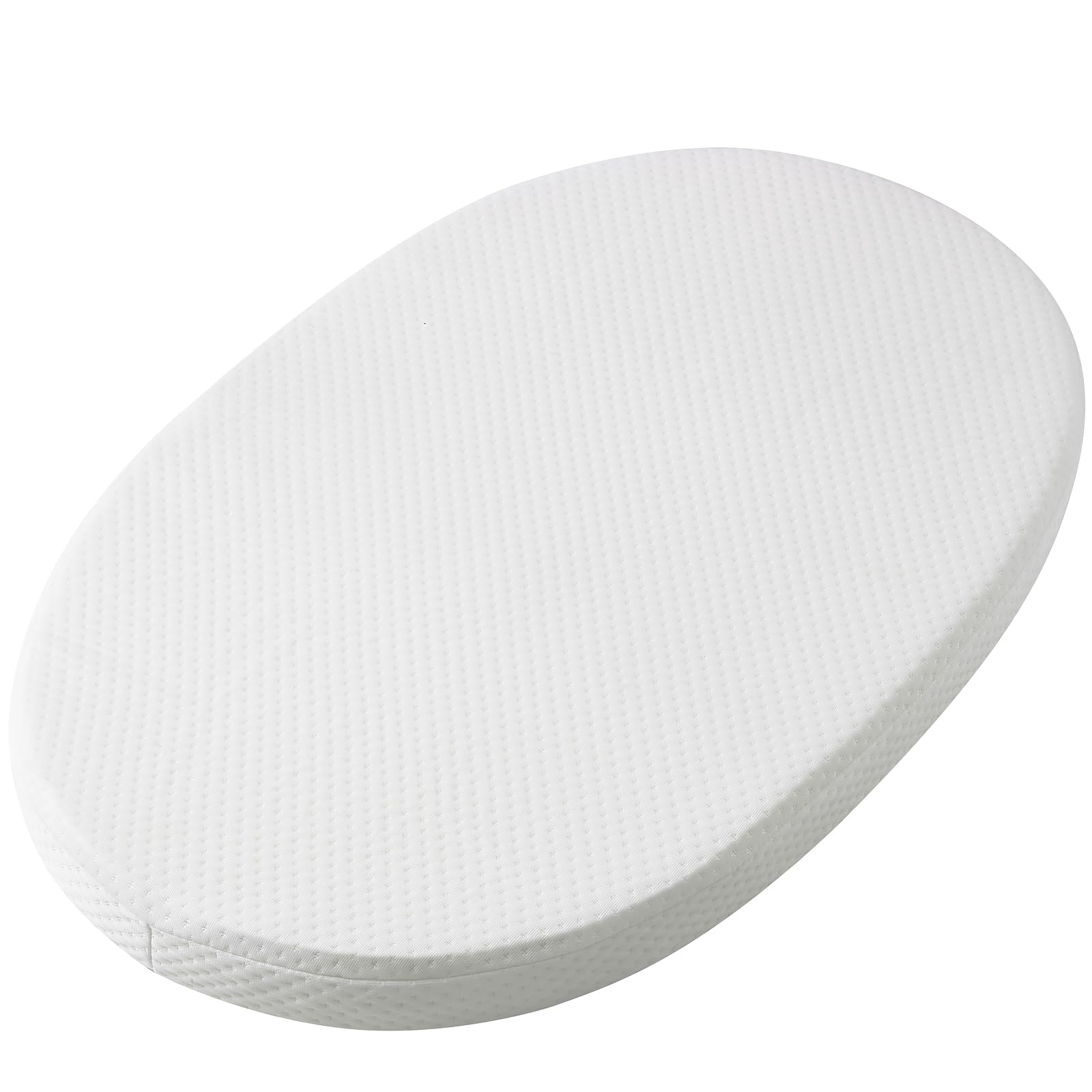 Mecc ecoh Baby Bassinet Mattress oval 29x17x2 inches with high-density foam