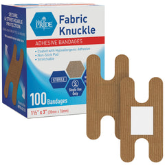 Pack of 100 MED PRIDE Fabric Knuckle Bandages 1.5x3 in