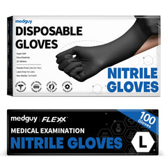 Medguy Flexx nitrile disposable gloves black color
