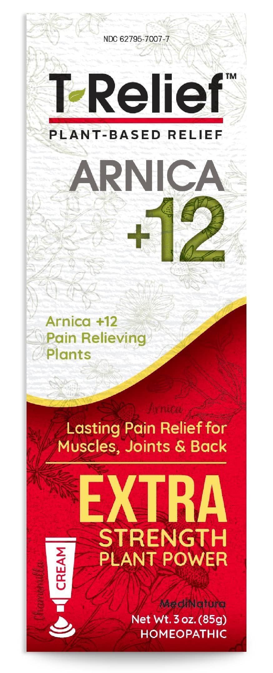 MediNatura T-Relief Arnica Plus12 Cream 3 oz tube