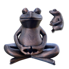 Meditating Frog Figurine lotus pose hand-painted