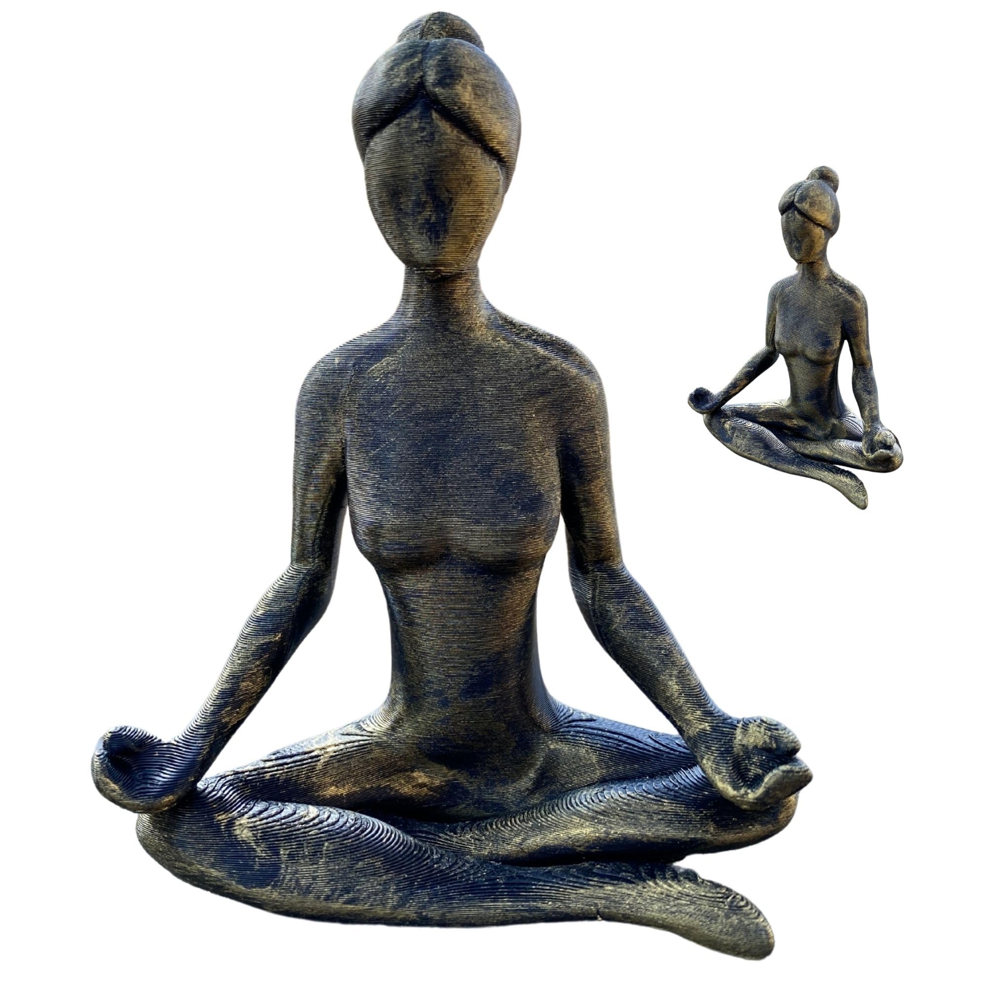 Meditating Lady Statue hand-painted detail for desk display