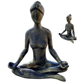 Meditating Lady Statue hand-painted detail for desk display