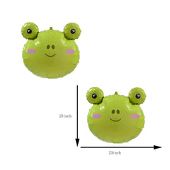 Medium green frog foil balloon for frog themed party
