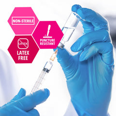 Blue nitrile exam gloves large size latex-free powder-free 200 count