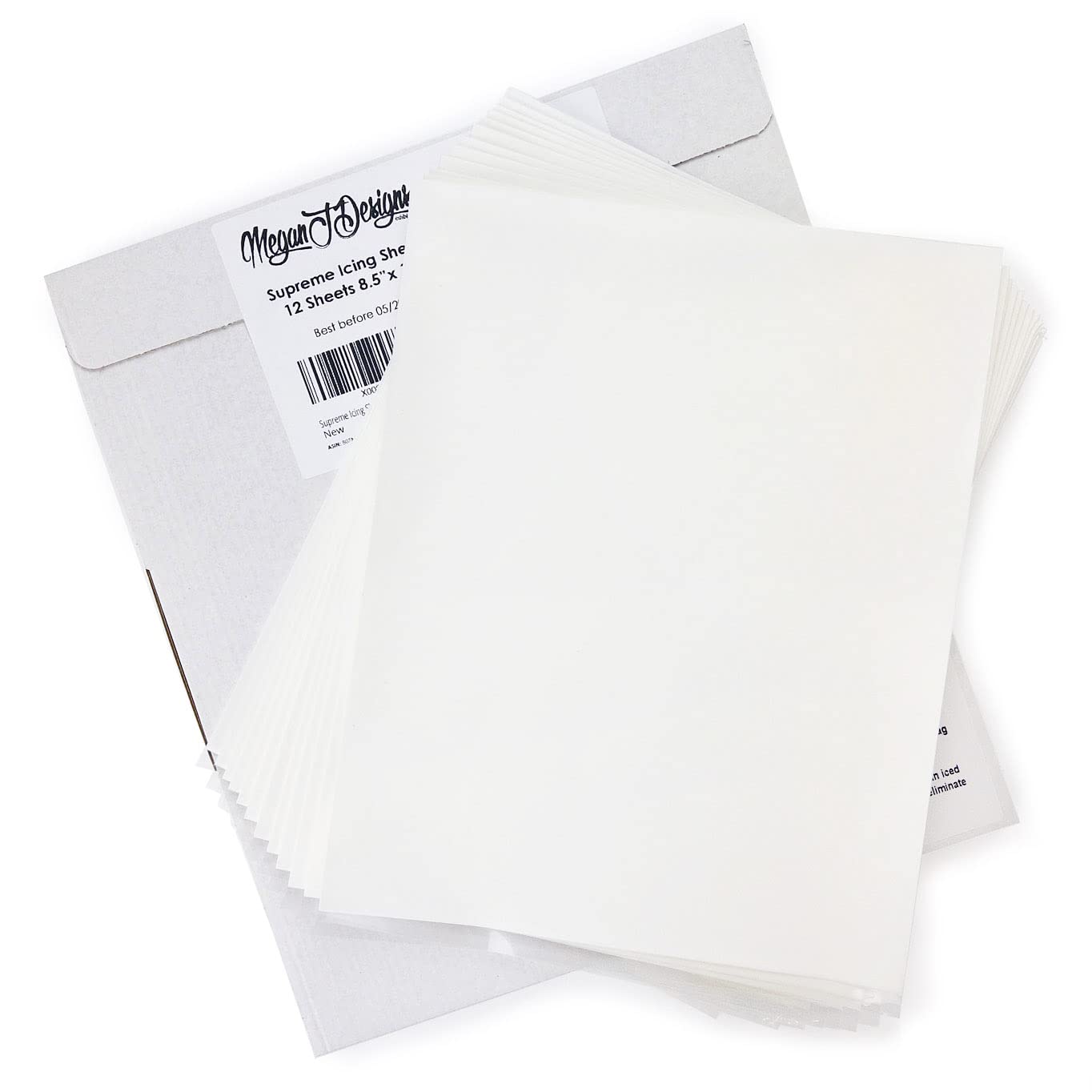 MeganJDesigns Supreme Icing Sheets 12 Pack packaging
