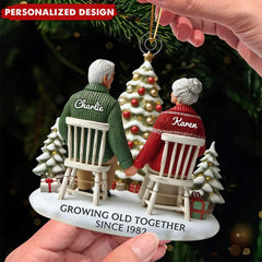 Meidar 3D Effect Old Couple Ornament 8 cm hanging