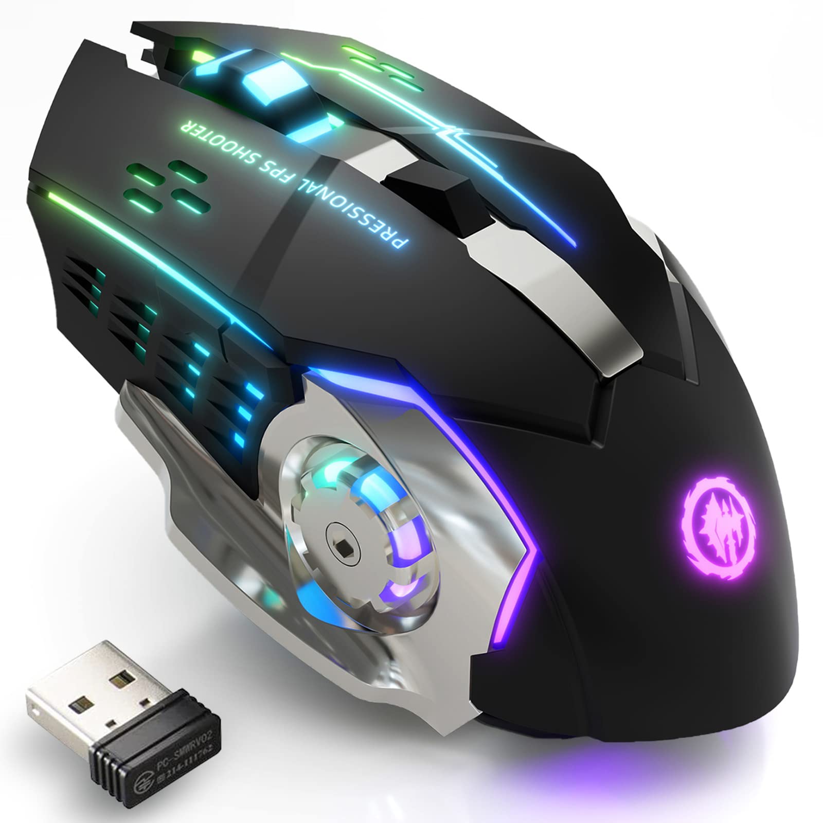 MELOGAGA wireless gaming mouse Bluetooth 2.4G with RGB backlight