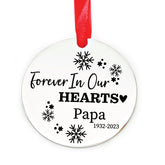 Stainless steel Memorial Christmas Ornament front engraving