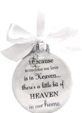 Memorial Christmas Ornament feather filled glass with vellum insert