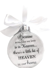 Memorial Christmas Ornament feather filled glass with vellum insert