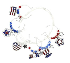 Memorial Day glass identifiers with patriotic design