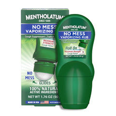 Mentholatum No-Mess Vaporizing Rub Roll-On bottle front view