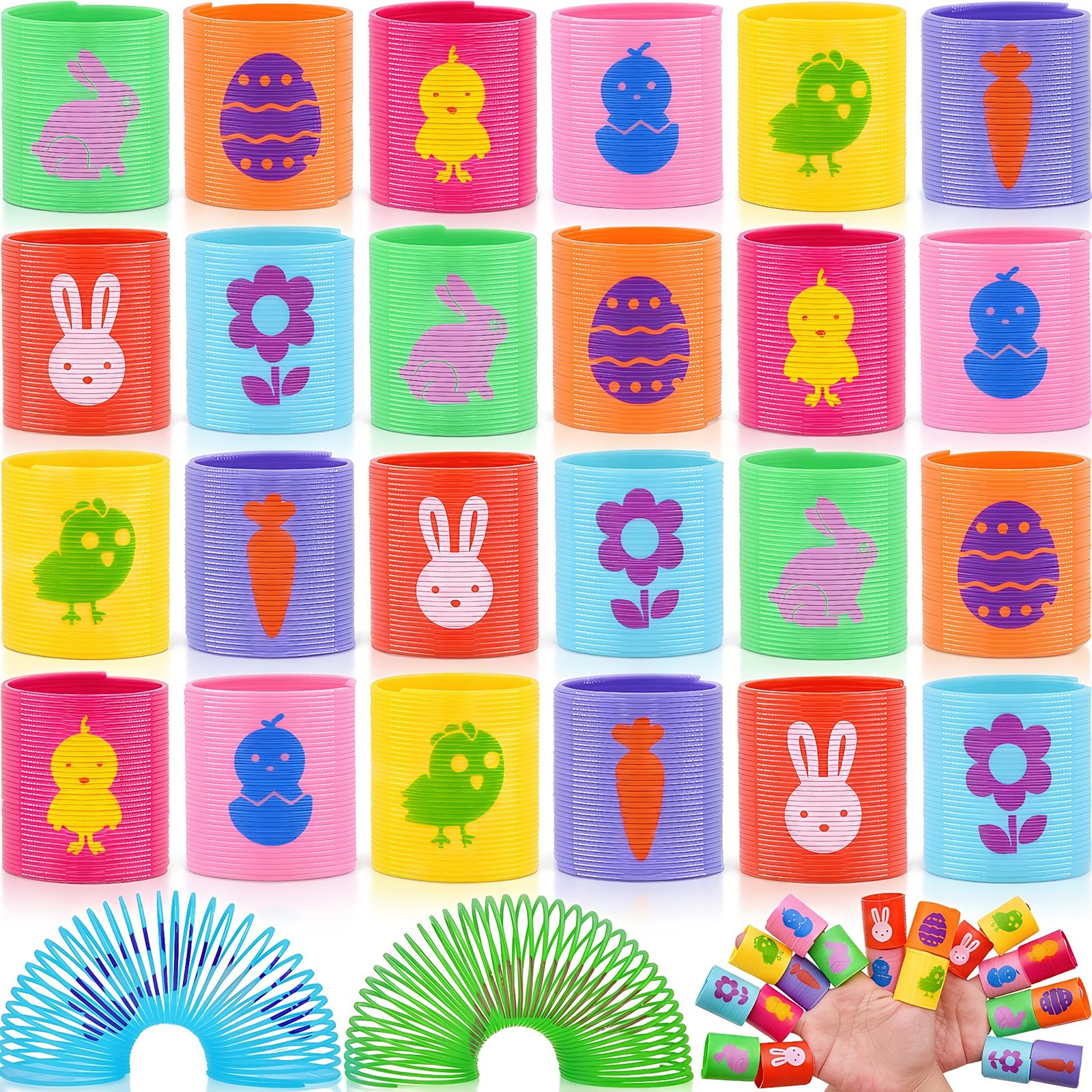 Menzcci Easter Mini Coil Springs Toys 24 pack