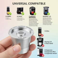 Stainless steel refillable K cup with lid