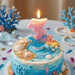 Mermaid cake topper candle numbers 0-9 available