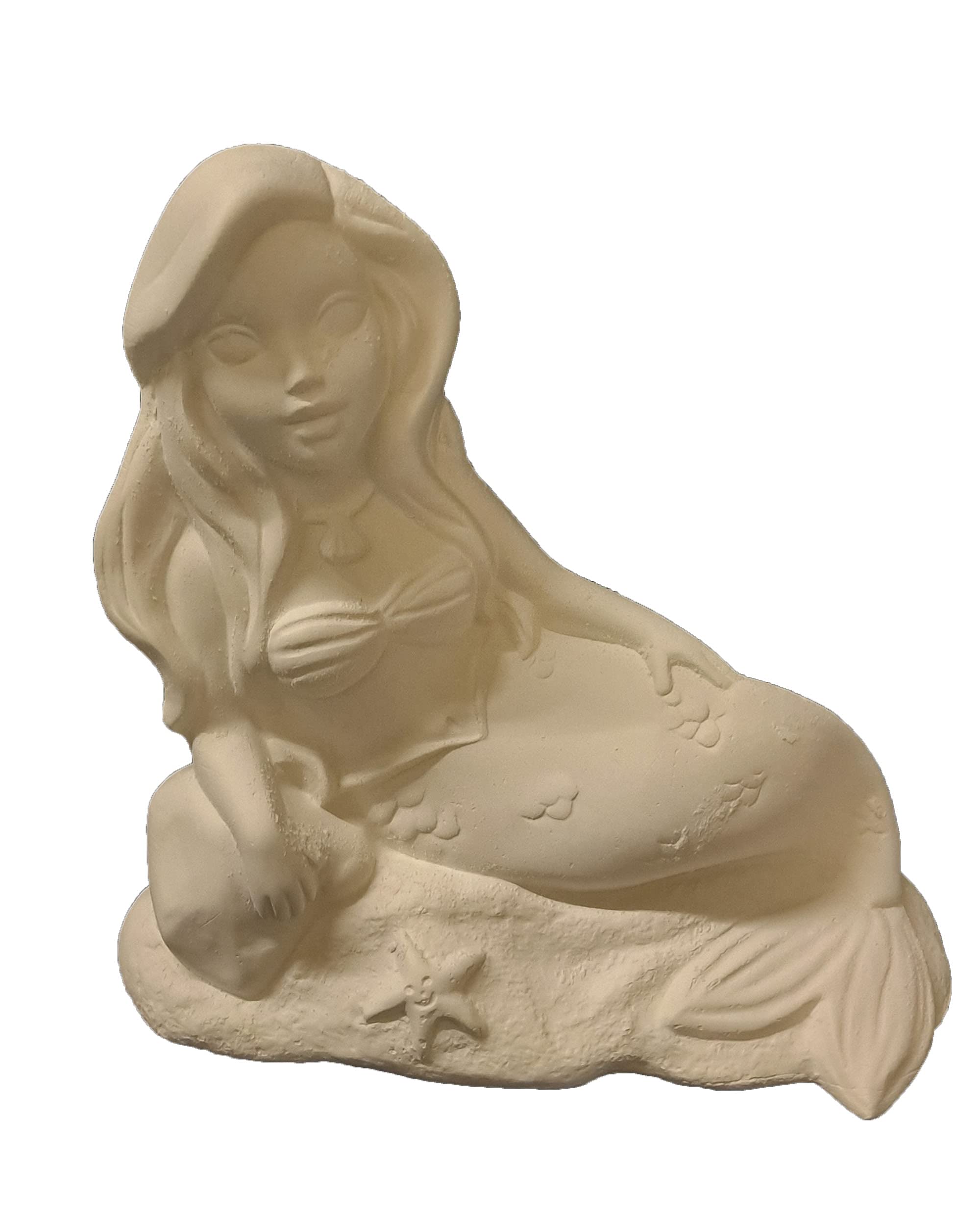 Mermaid on Beach 7 inch ceramic bisque ready to paint product image