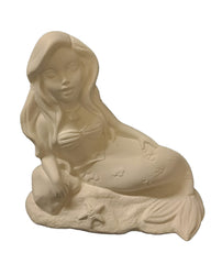 Mermaid on Beach 7 inch ceramic bisque ready to paint product image