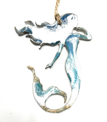 Mermaid Ornament handmade resin art with real California sand