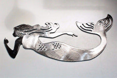 Mermaid wall decor copper finish wall mount piece