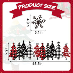 Merry Christmas garage magnets red and black plaid design on metal surface image 2
