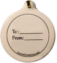 Merry F'N Christmas Ornament measures approx 3.5 inches
