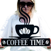 Metal Coffee Time Wall Art sign wall decor