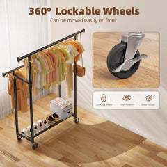 Metal garment rack with rust-resistant finish