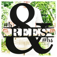 Metal Mr & Mrs Wedding Name Sign for table decor