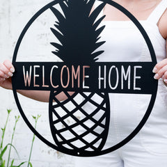 Heavy duty steel pineapple name sign