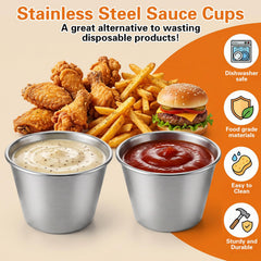 Stackable metal ramekins dipping cups for sauces