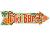 Metal Sign Tiki Bar Arrow aluminum sign 17x5 for indoor outdoor use